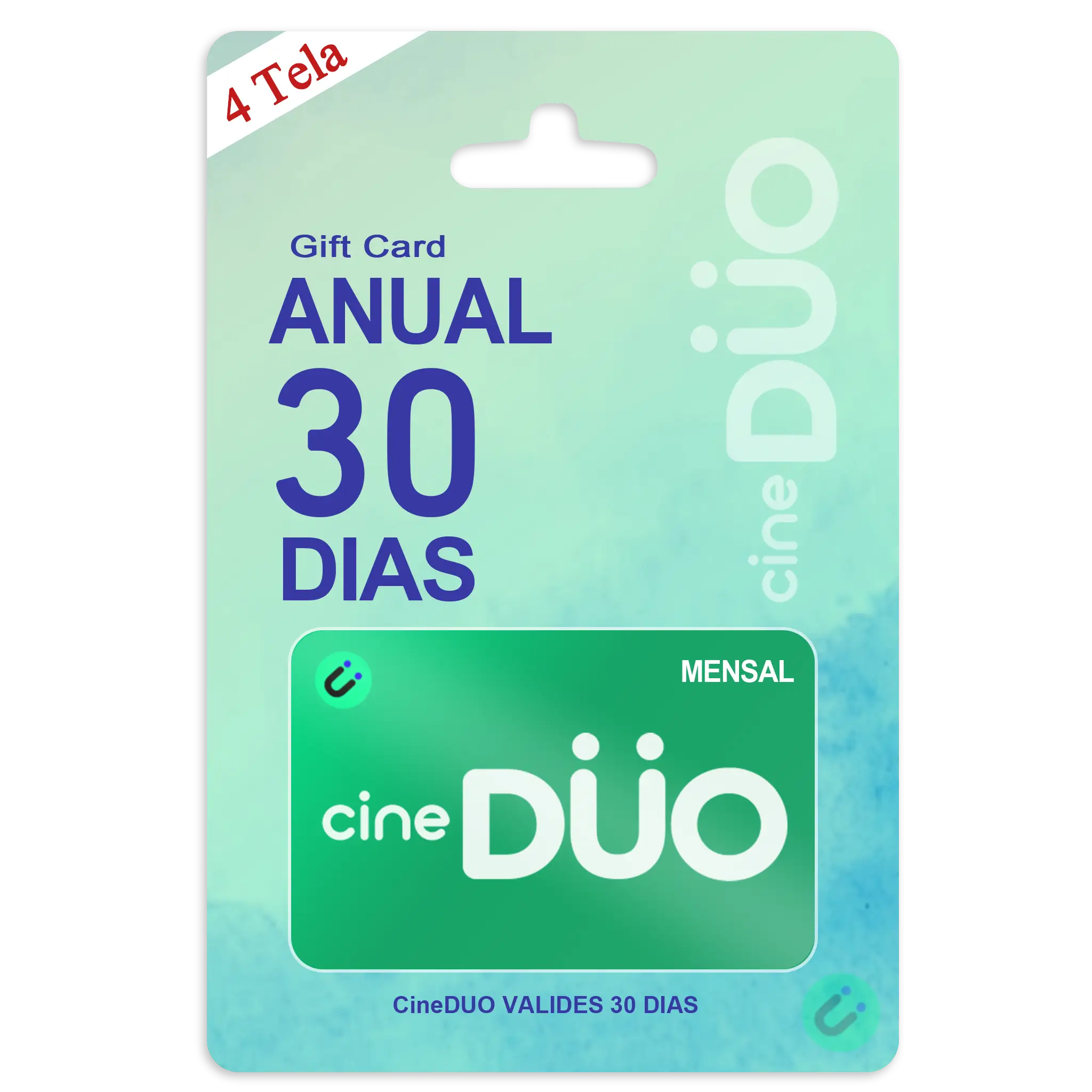 segurança recarga cineduo Mensal 4 tela